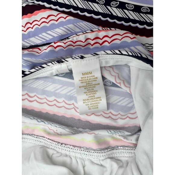 Anne Cole Striped Deep V Cutout Halter Neck Tankini Swim Top Multicolor Size M N - Picture 7 of 10
